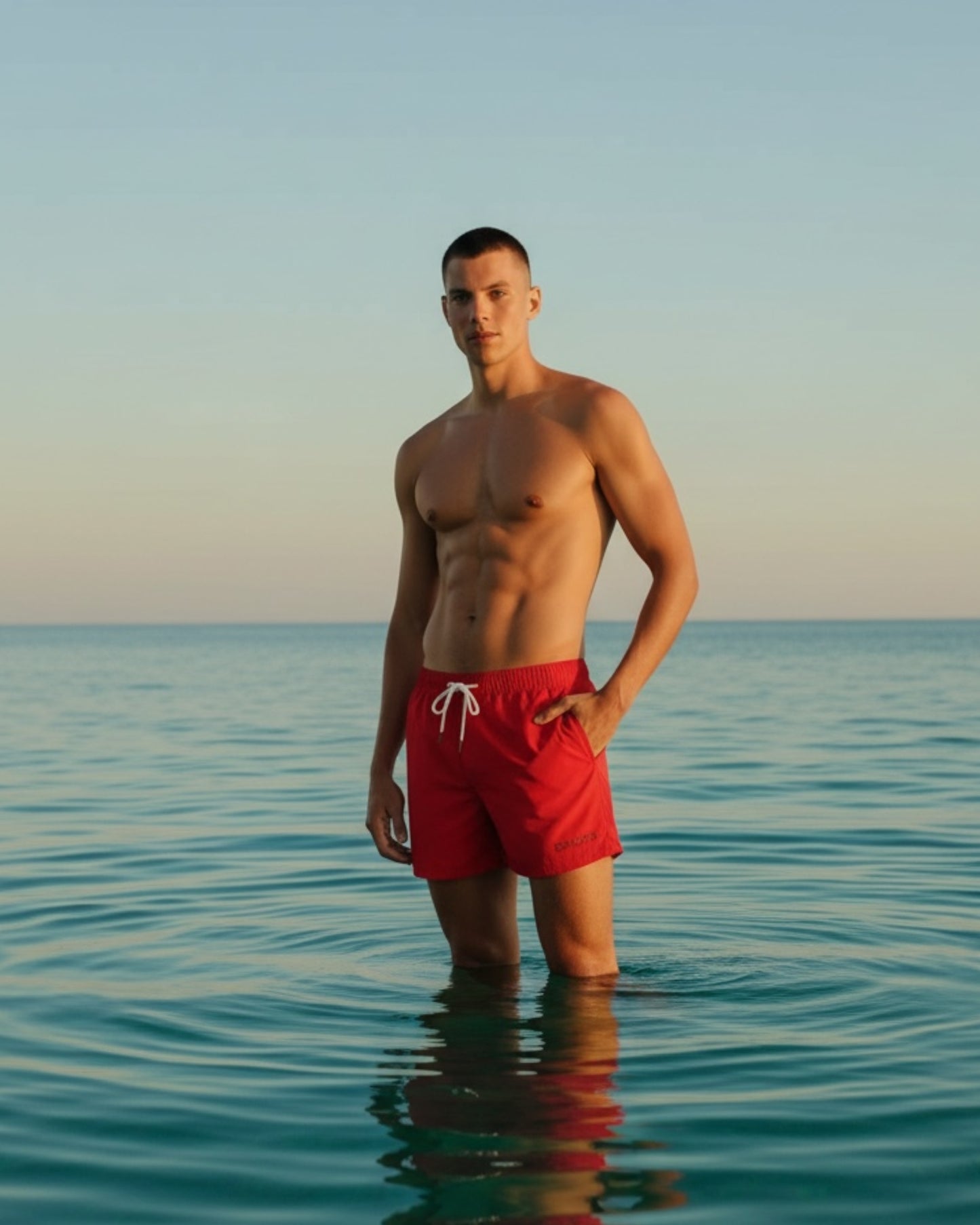 Eshora Luxe Swim Trunks | Ruby